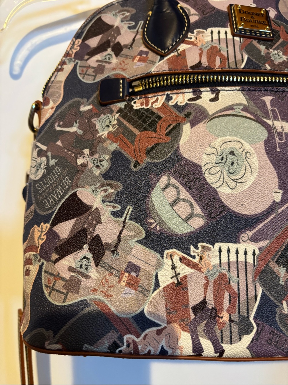 Dooney & Bourke Haunted Mansion Satchel with Navy Trim - Picture 5 of 13